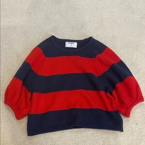 Old Navy Cropped Red and Black Striped Knit Top